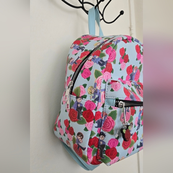 Ouran High School Host Club Light Blue Mini Backpack Blue Floral Character - Picture 4 of 9
